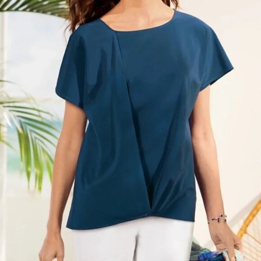 NEW Soft Surroundings Go Lively Travel Short Sleeve Tee Size L